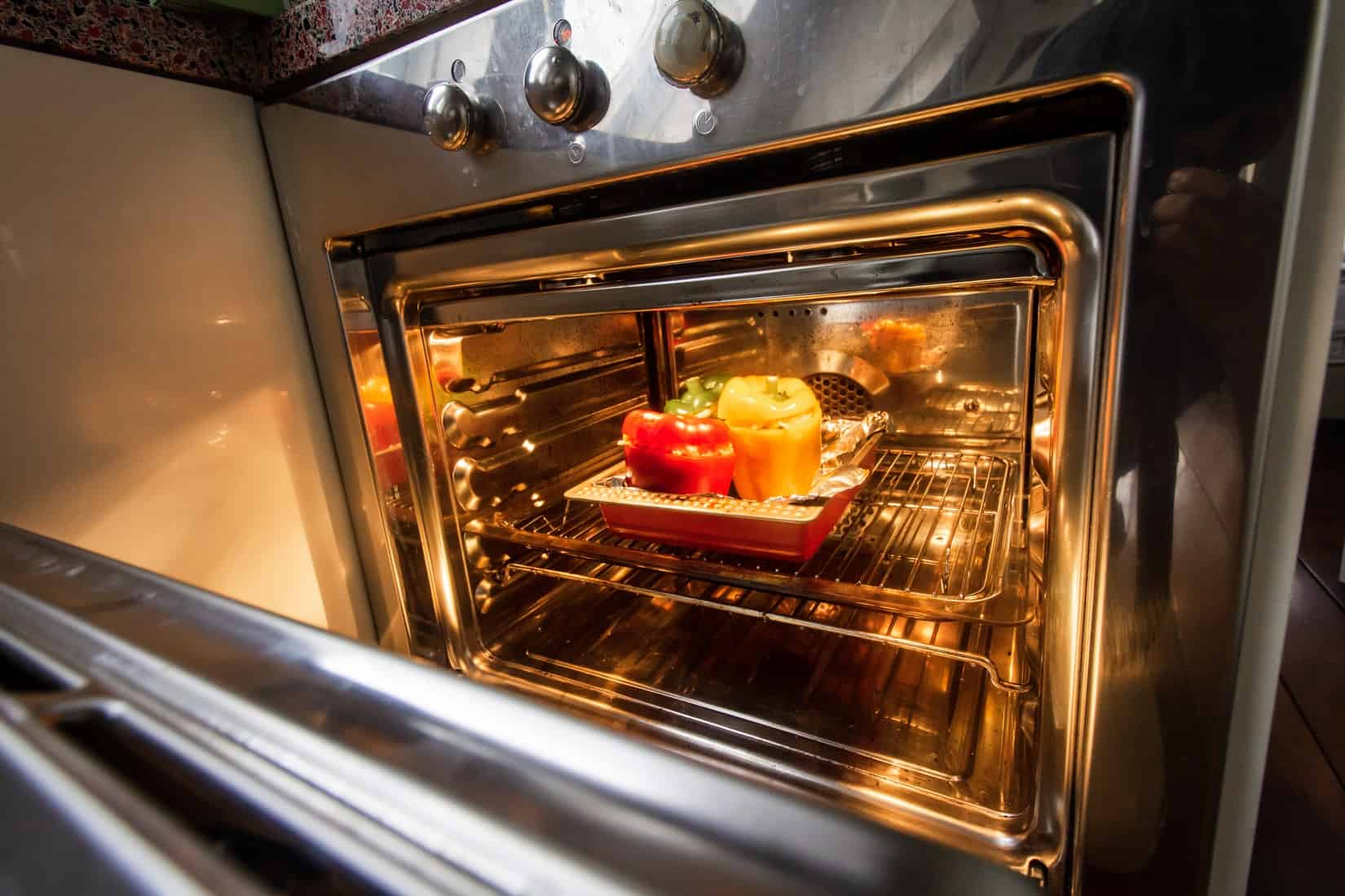 baking food inside the oven