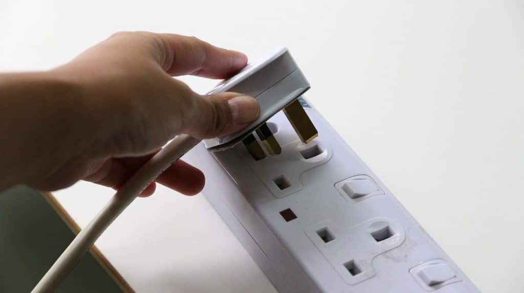 Disconnect the power before uninstalling the dishwasher